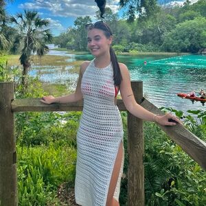 White Crochet Maxi Dress